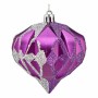 Lot de boules de Noël Diamant Violet Argenté Plastique 8 x 9 x 8 cm (12 Unités)