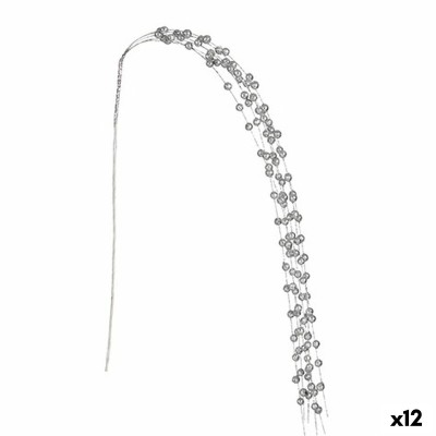 Branche 140 cm Balles Argenté (12 Unités)