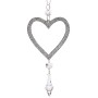 Christmas bauble Heart Silver Plastic Glitter 9 x 16 x 2 cm (24 Units)