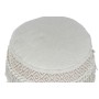 Footrest Home ESPRIT White Fringe 40 x 40 x 45 cm