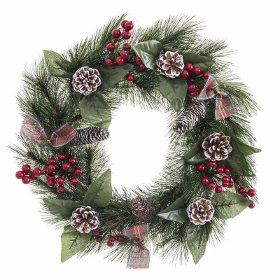 Advent wreathe White Red Green Natural PVC 40 cm