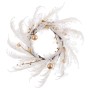 Couronne de Noël Blanc Doré Plastique 60 cm