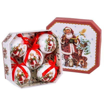 Boules de Noël Multicouleur Papier Polyfoam Père Noël 7,5 x 7,5 x 7,5 cm (5 Unités)