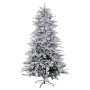 Sapin de Noël Blanc Vert PVC Métal Polyéthylène Enneigé 180 cm