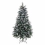 Sapin de Noël Blanc Rouge Vert PVC Métal Polyéthylène Enneigé 210 cm