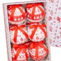 Christmas Baubles HO-HO White Red Paper Polyfoam 7,5 x 7,5 x 7,5 cm (6 Units)