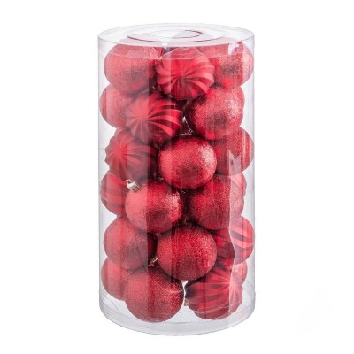 Boules de Noël Rouge Plastique 6 x 6 x 6 cm (30 Unités)