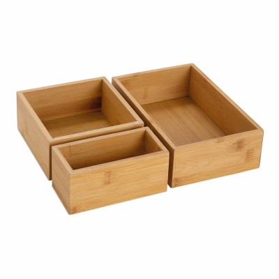 Storage boxes Andrea House ax73022 30 x 23 x 7 cm (3 Pieces)