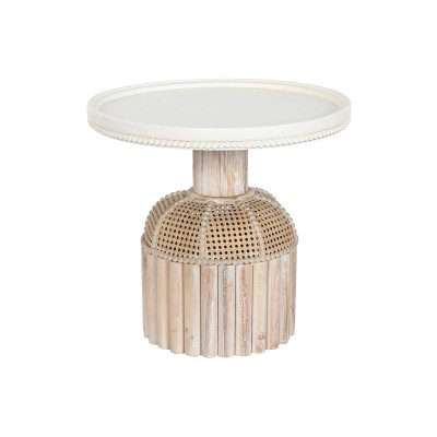 Table d'appoint Home ESPRIT Blanc Naturel Sapin 60 x 60 x 56 cm