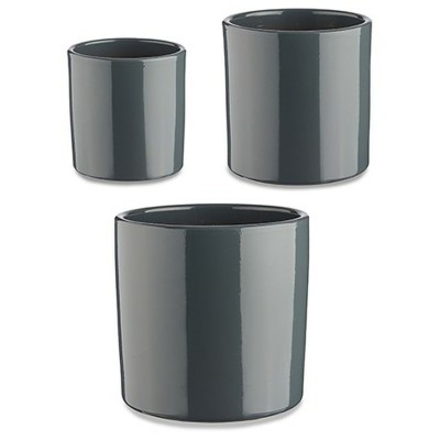 Set de pots Ø 14 cm Ø 22 cm Ø 17 cm Cylindre 3 Pièces Anthracite