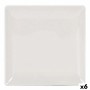 Flat Plate La Mediterránea Elite Stoneware Ivory 21 x 21 x 2 cm (6 Units) (21 cm)