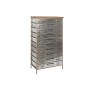 Caisson à Tiroirs Home ESPRIT Marron Gris Argenté Naturel Métal Sapin Loft 66 x 33,5 x 121 cm