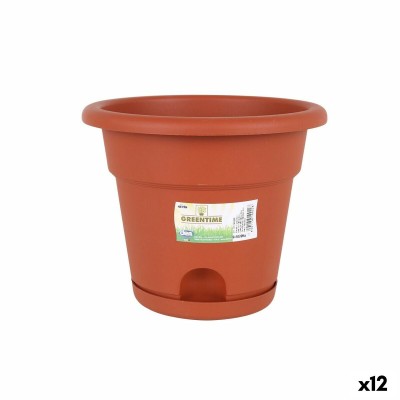 Pot avec sous-pot Dem Greentime Marron ø 22 x 18 cm (12 Unités)