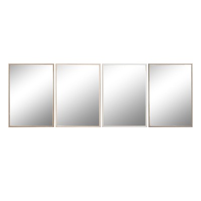 Wall mirror Home ESPRIT White Brown Beige Grey Crystal polystyrene 63,3 x 2,6 x 89,6 cm (4 Units)
