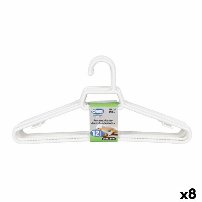 Jeu de porte-manteaux Dem Blanc Plastique 12 Pièces 38 x 17,5 cm (8 Unités)