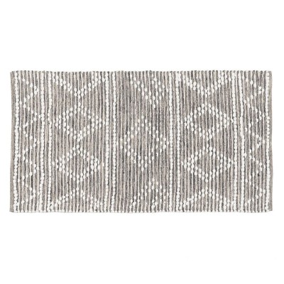 Tapis Blanc Gris 60 % Coton 40 % Polyester 80 x 150 cm