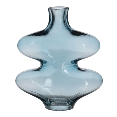 Vase Bleu Verre 18 x 7,5 x 21,5 cm