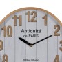 Horloge Murale Blanc Naturel Bois Verre 32 x 32 x 4,5 cm