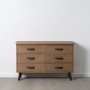 Sideboard PAUL Black Natural 120 x 41 x 77 cm