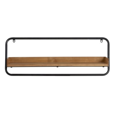 Shelves Black Natural Iron Rubber wood 80 x 18 x 36 cm