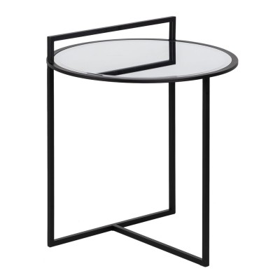 Small Side Table Black Iron Mirror 59 x 59 x 67,5 cm