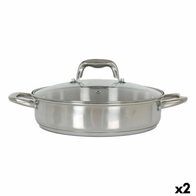 Casserole avec Couvercle en Verre Quttin 5,3 L (2 Unités)