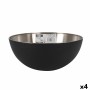 Salad Bowl Quttin   Black Silver 29 x 12 cm Steel (4 Units)