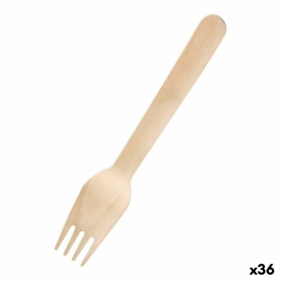 Disposable Cutlery Wood 36 Units 16 x 2,8 x 1,8 cm