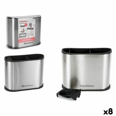 Pot pour ustensiles de cuisine Quttin 143615 Acier inoxydable 18 x 10,4 x 23 cm (8 Unités)