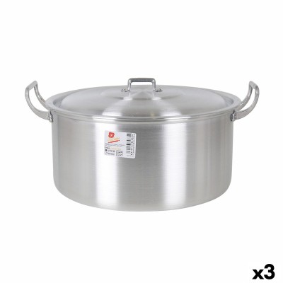 Casserole avec Couvercle Aluminium 41 x 33 x 19 cm (3 Unités)