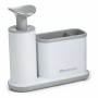 2-in-1 Soap Dispenser for the Kitchen Sink Quttin White Grey 21,5 x 8 x 20 cm (8 Units)