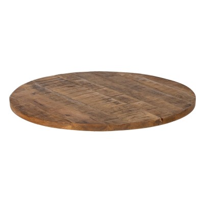 Tabletop Beige Mango wood 80 x 80 x 3 cm Circular Occasional