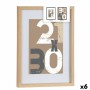 Photo frame Natural Glass MDF Wood 32,5 x 2,5 x 42,5 cm (6 Units)