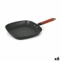 Grill pan with stripes Quttin Doha Toughened aluminium 39 x 28 x 15 cm (6 Units)