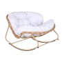 Fauteuil à Bascule Home ESPRIT Blanc Marron Acier 108 x 108 x 80 cm