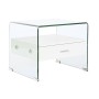 Table de Nuit DKD Home Decor Blanc Transparent Verre Bois MDF 50 x 40 x 45,5 cm