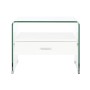 Nightstand DKD Home Decor White Transparent Crystal MDF Wood 50 x 40 x 45,5 cm