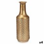 Vase Golden Metal 14 x 46 x 14 cm (4 Units) With relief