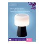 Lampe LED avec haut-parleur Bluetooth et chargeur sans fil Lumineo 894415 Noir 22,5 cm Rechargeable