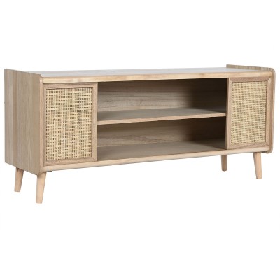 TV furniture Home ESPRIT Natural Rattan Paolownia wood 120 x 35 x 54 cm