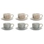 Lot de tasses avec soucoupes Home ESPRIT Bleu Beige Métal Dolomite 180 ml 20 x 18 x 20 cm (2 Unités)