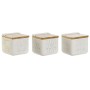 Salt Shaker with Lid DKD Home Decor Blue White Green Lilac Bamboo Scandi 750 ml 14 x 12,5 x 12 cm (3 Units)