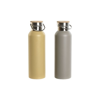 Bouteille Thermique Home ESPRIT Beige Gris 500 ml (2 Unités)