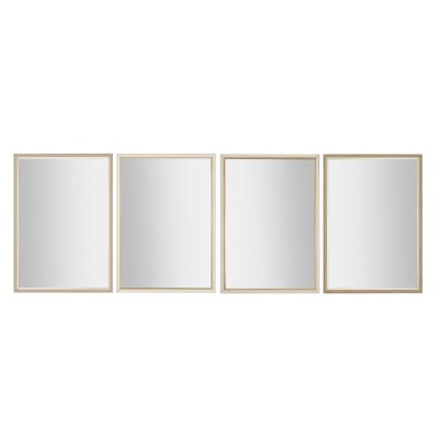 Miroir mural Home ESPRIT Blanc Marron Beige Gris Verre polystyrène 70 x 2 x 97 cm (4 Unités)