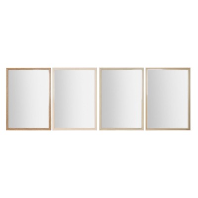 Miroir mural Home ESPRIT Blanc Marron Beige Gris Verre polystyrène 66 x 2 x 92 cm (4 Unités)