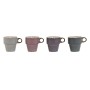 Ensemble de 4 mugs Home ESPRIT Bleu Blanc Gris Bordeaux Métal Grès 12 x 12 x 21,5 cm