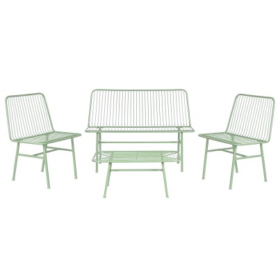 Table Set with 3 Armchairs Home ESPRIT Mint Metal 115 x 53 x 83 cm