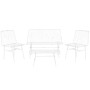 Table Set with 3 Armchairs Home ESPRIT White Metal 115 x 53 x 83 cm