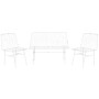 Table Set with 3 Armchairs Home ESPRIT White Metal 115 x 53 x 83 cm