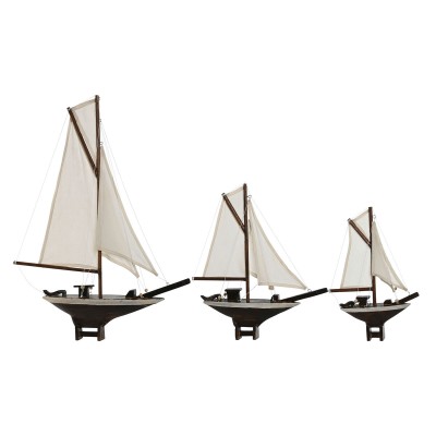 Decorative Figure Home ESPRIT White Brown Mediterranean 55 x 8 x 70 cm (3 Pieces)